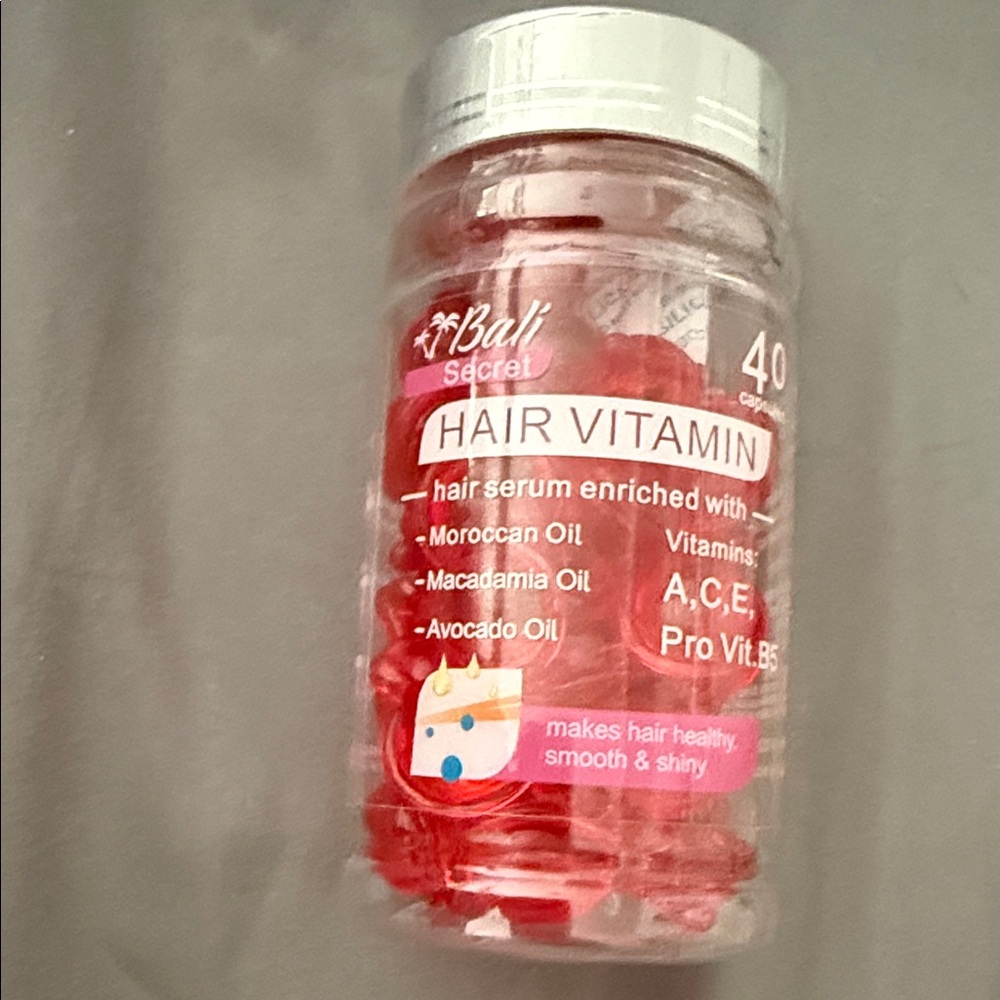 Bali Hair Vitamin Serum Capsules in Pink and Silver 40 ct.